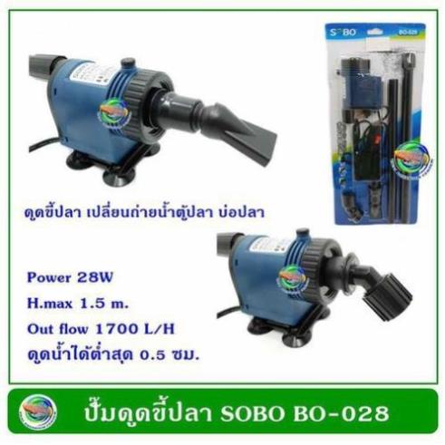 Máy hút chất bẩn Sobo BO-028 / BO-058 Máy Hút Thay Nước Đa Năng- Bơm Chìm Vệ Sinh Hồ Cá Điện Tích Hợp Đầu Bơm