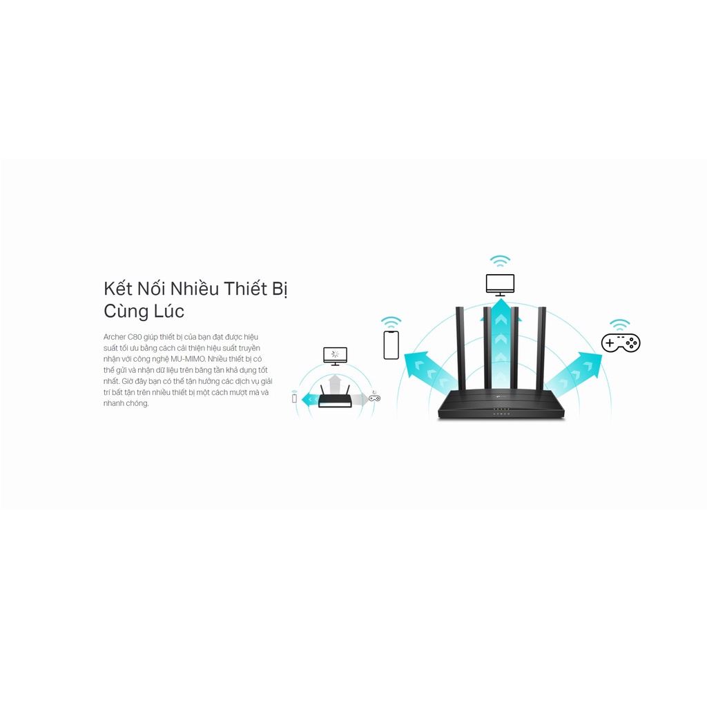 [HCM - Hỏa tốc] Bộ Phát Wifi TP-Link Archer C80 Công Nghệ MU-MIMO 3x3 Băng Tần Kép Chuẩn AC1900 | Ngocvien Store