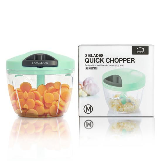 Dụng cụ băm rau củ quả Lock&Lock Quick Chopper size M 650ml, màu xanh lá cây- CKS309GRN