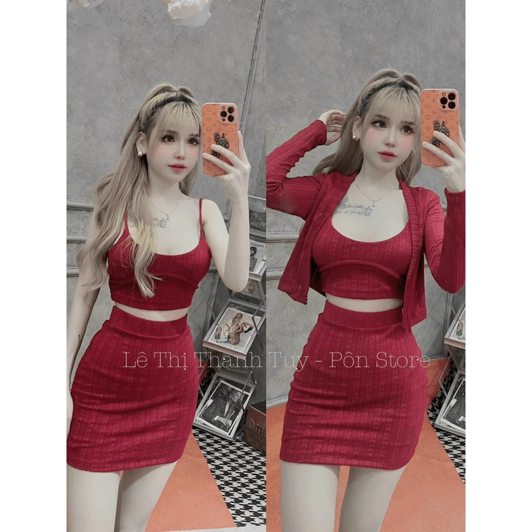 (Mẫu Mới) SET 3 IN 1 LEN REN SIÊU SEXY, SIÊU TÔN DÁNG UP hhp