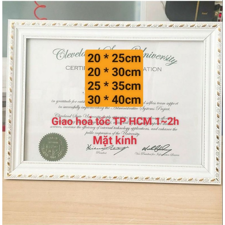 KHUNG ẢNH, BẰNG KHEN(20*25.20*30 .25*35.30*40)cm mặt kính