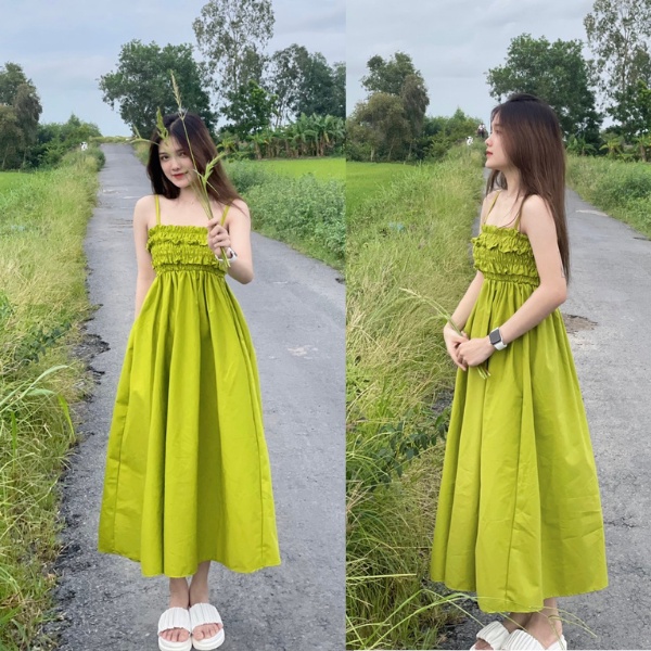 Đầm maxi nhúng bèo siêu xinh PLD32