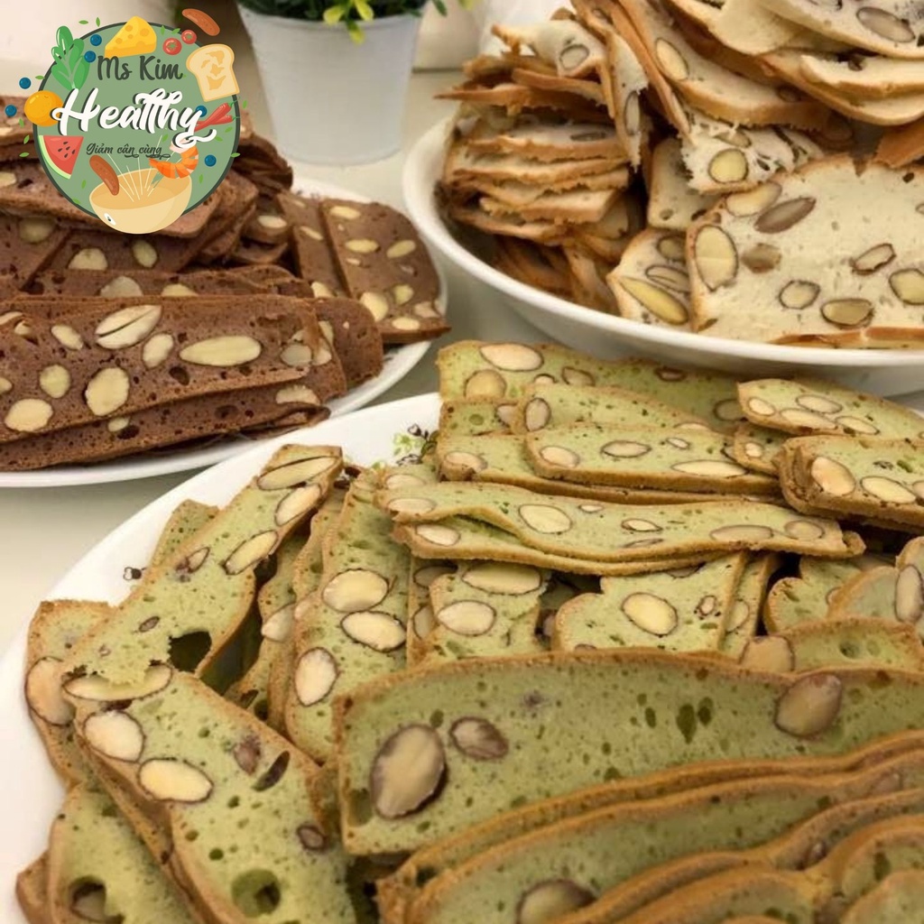 Bánh ăn kiêng, bánh giảm cân không đường, BISCOTTI 3 vị MS.KIM HEALTHY 250gr - Ăn vặt không béo, ít calo | BigBuy360 - bigbuy360.vn
