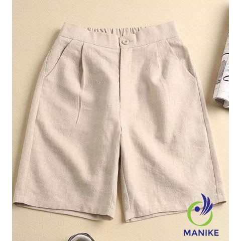Quần Đùi đũi Lưng Cao Trên Gối Dáng Quần Short Siêu Mát Mùa Hè