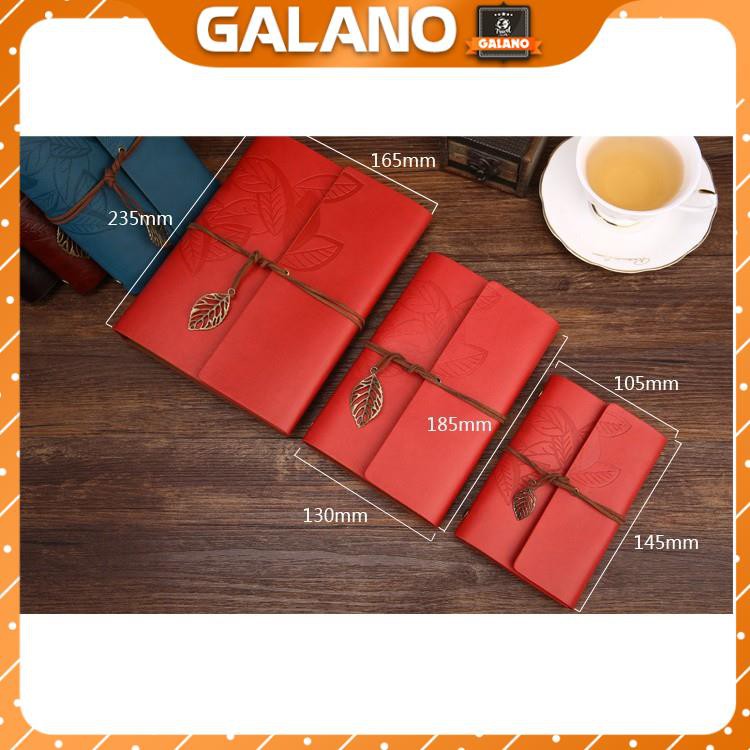 Sổ Tay Bìa Còng Bìa Da Mềm Ghi Chép GALANO Khắc Họa Tiết Hoa Lá  Phong Cách Vintage giấy Kraf SN-001046