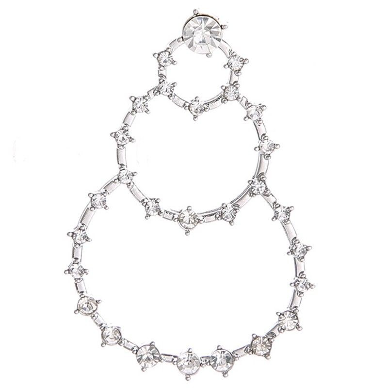 Hoa tai dài dáng tròn đính đá phong cách Punk cho nữ