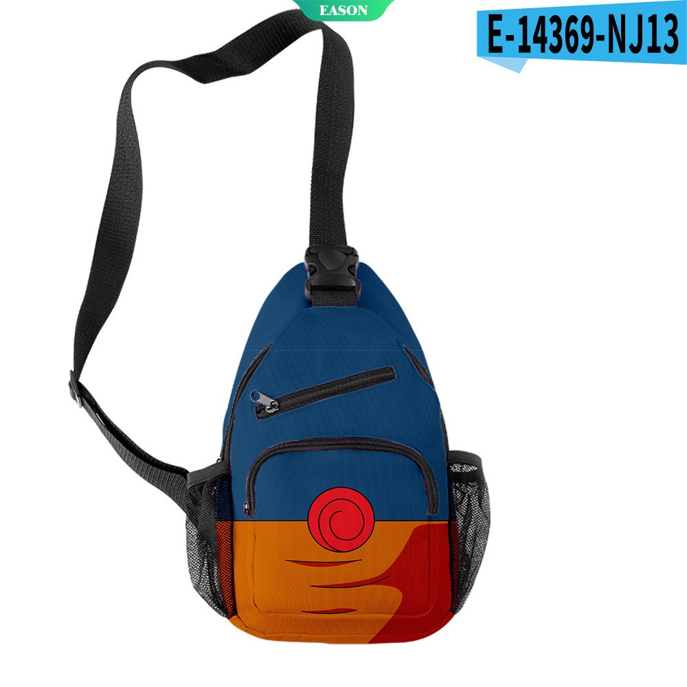 Túi Đeo Chéo Ngực Vải Oxford Chống Nước In Hình Naruto 3D Thời Trang Thể Thao Dành Cho Nam Nữ [Ướt]