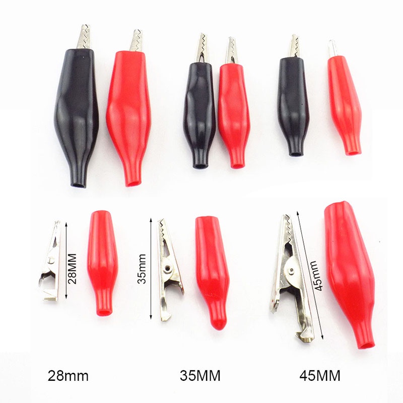4 Kim Loại Cá Sấu Kẹp 28mm 35mm 45mm Điện Kiểm Tra Chì Kẹp Đầu Dò Cá Sấu Moto Xe Đạp DIY VND1
