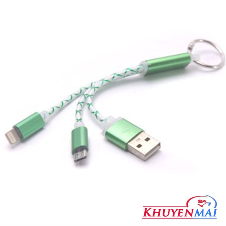 MÓC KHOÁ CÁP SẠC ĐA NĂNG 3 IN 1 (cáp ngắn)
