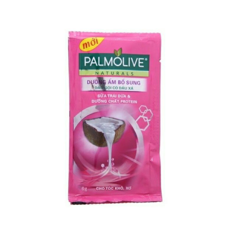 dây  12 gói dầu gội palmolive trái dừa 6g