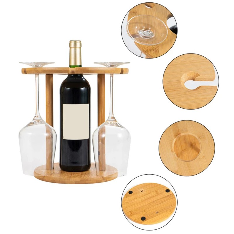 Detachable Wine Rack Wood Wine Glass Holder Bamboo Tabletop Wine Glass Drying Racks Camping | BigBuy360 - bigbuy360.vn