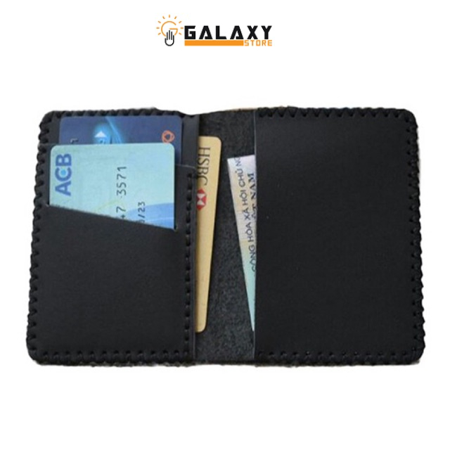 Ví Nữ Nam Nhỏ Da Bò Handmade Galaxy Store GVM03 Để Vừa Thẻ CMND