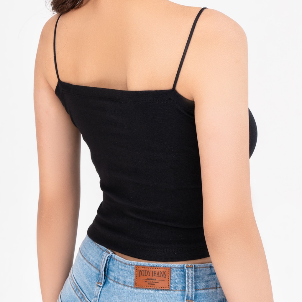 Áo hai dây YODY ôm sát dáng lửng thấm hút mồ hôi BLN5060