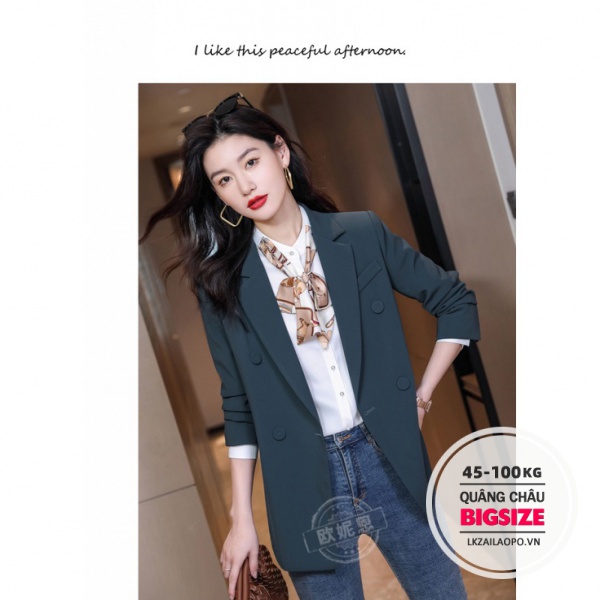 BIGSIZE Nữ (45-100kg) Áo vest nữ blazer khoác tay dài dáng rộng màu cà phê thời trang thanh lịch cho nữ - Phong cách Hàn Quốc - quảng châu cao cấp | BigBuy360 - bigbuy360.vn