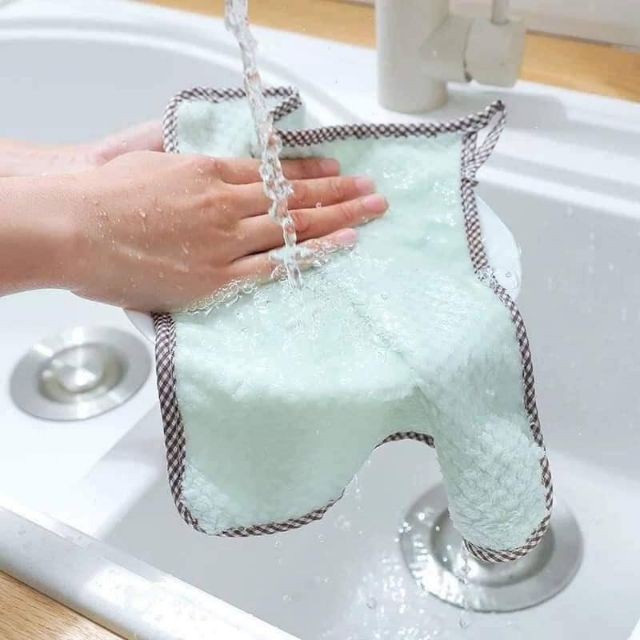 Khăn lau tay, chén bát nhà bếp vuông có dây treo