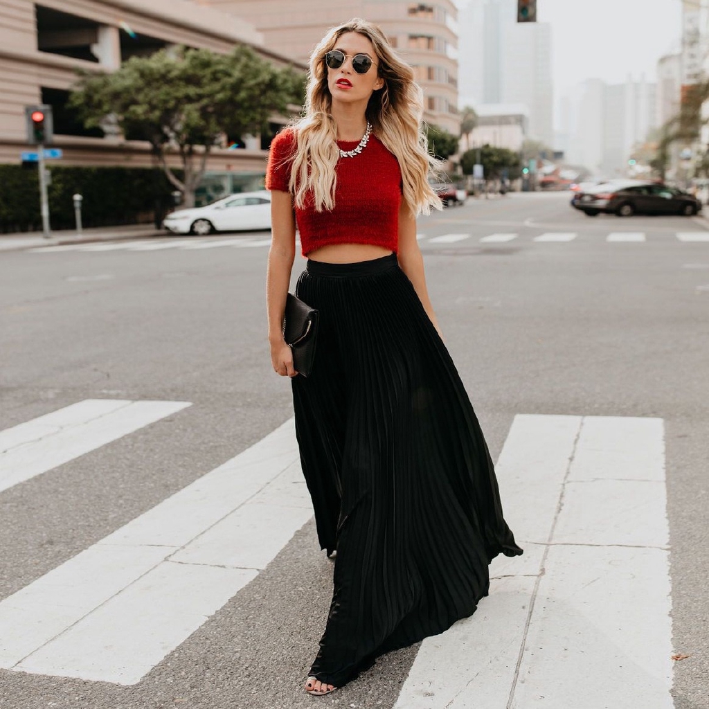 Chân váy dài lưng cao màu trơn phong cách vintage thời trang cho nữ | BigBuy360 - bigbuy360.vn