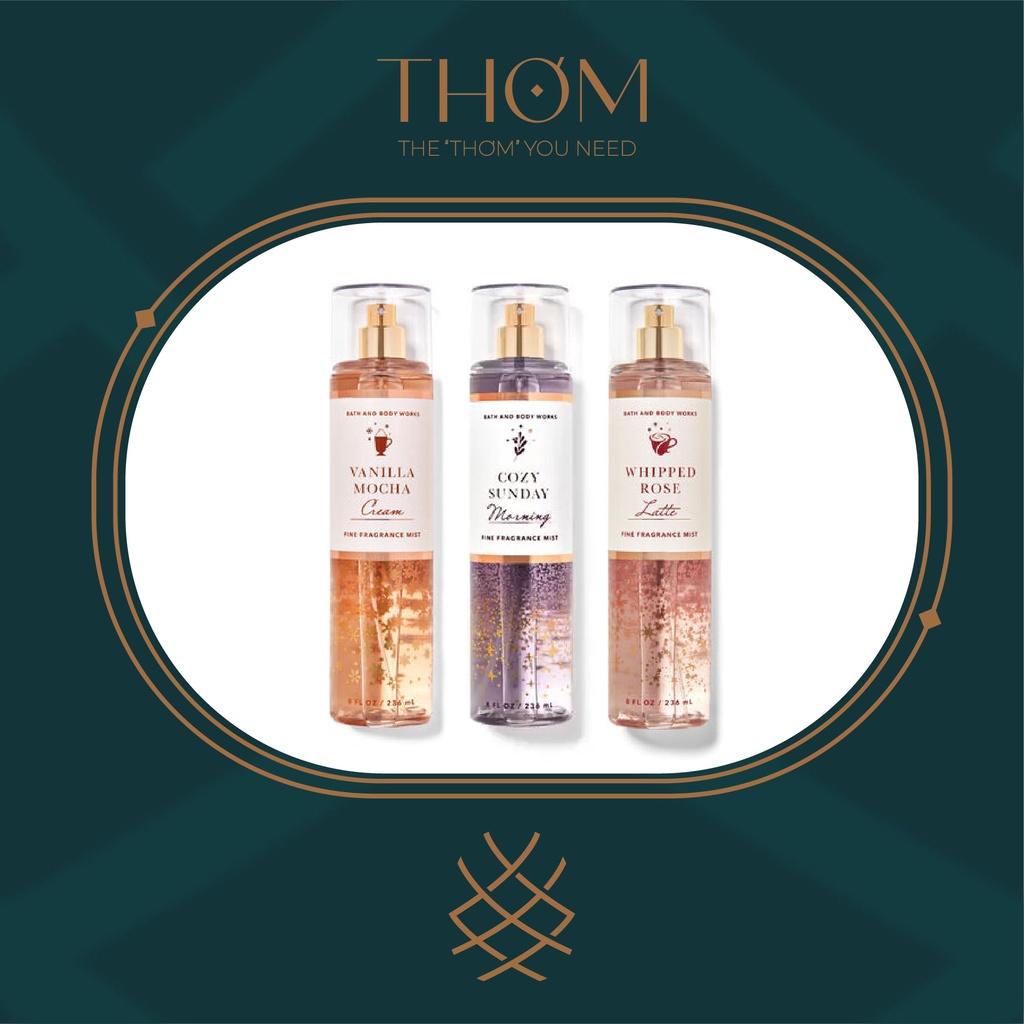 XỊT THƠM TOÀN THÂN BATH &amp; BODY WORKS VANILLA MOCHA CREAM | WHIPPED ROSE LATTE | COZY SUNDAY MORNING