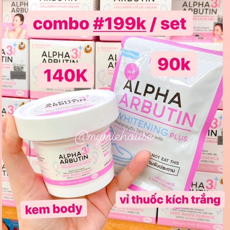 COMBO KEM DƯỠNG TRẮNG BODY ALPHA + VỈ KÍCH