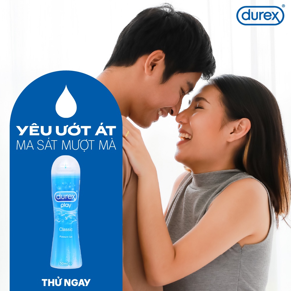 Bộ 1 hộp bao cao su Durex Kingtex ôm sát (size 49mm, 12 bao/hộp) và 1 chai Gel bôi trơn Classic gốc nước 50ml