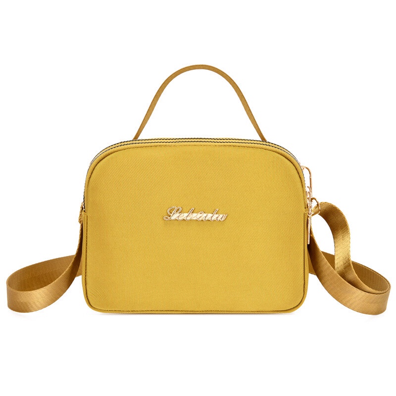 Túi đeo vai YADOU vải canvas hình vuông nhỏ màu trơn đựng điện thoại thời trang cho nữ