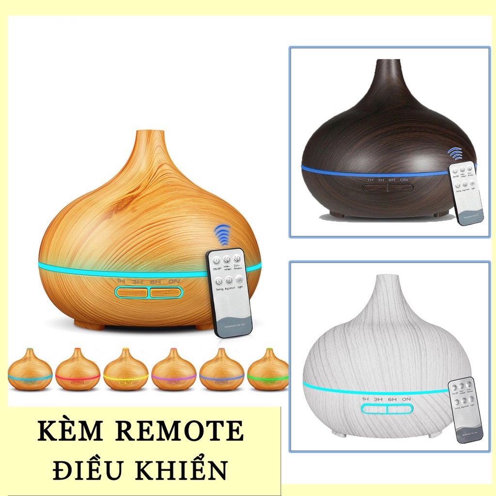 Máy Khuếch Tán Tinh Dầu Bí Ngô Cổ Cao Cỡ Lớn 550 ML Kèm Remote Điều Khiển.