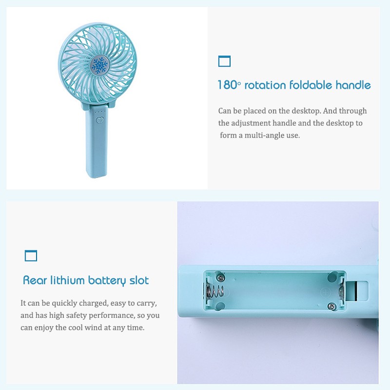 Quạt Mini Gấp Gọn Cầm Tay Có Màu Sắc Tươi Tắn Làm Mát 3 Tốc Độ (handy mini fan) | BigBuy360 - bigbuy360.vn