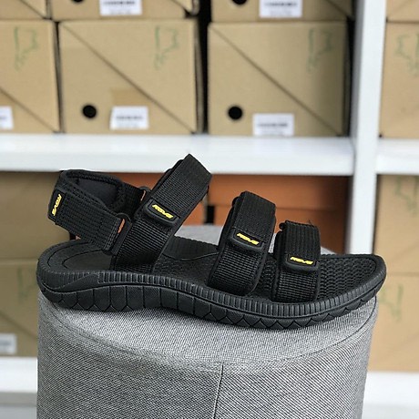 Giày Sandal Nam ROVA 3 quai ngang đế cao 3cm 3 quai ngang có thể tháo quai sau làm dép