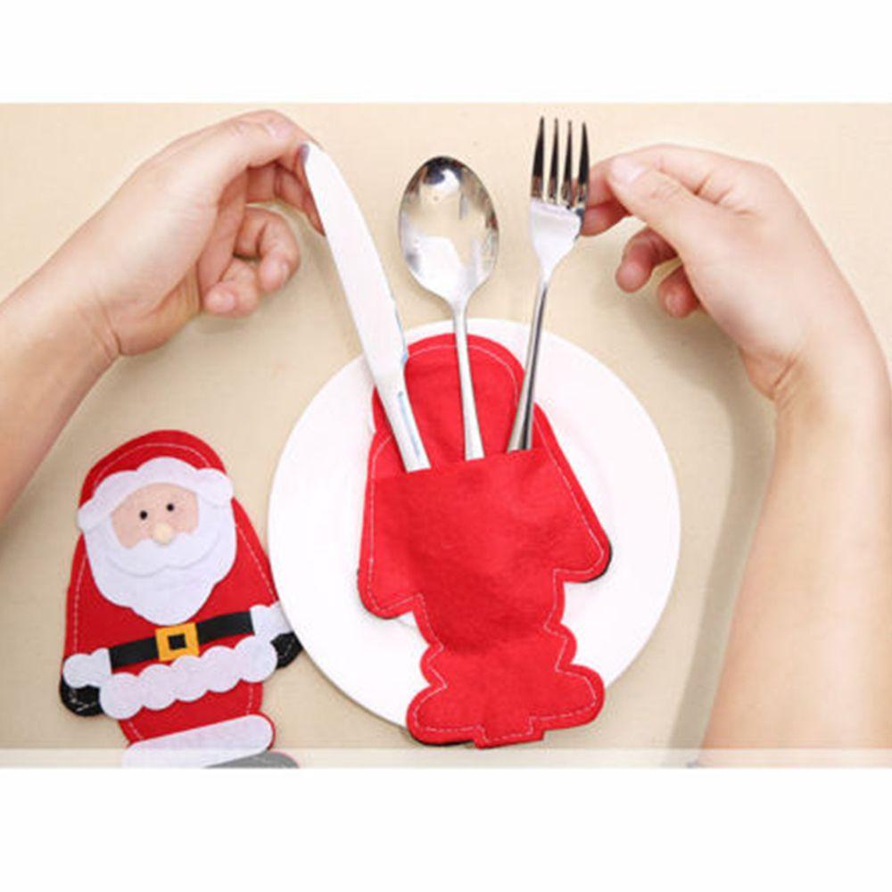 Bộ 6 Túi Đựng Nĩa Dùng Trang Trí Tiệc Giáng Sinh
