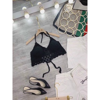 Áo bra đi biển bikini len móc