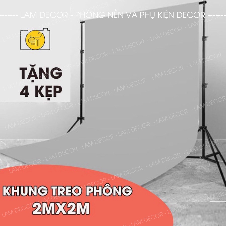 Bộ khung treo phông nền di động để livestream, chụp lôkbook cao 2m