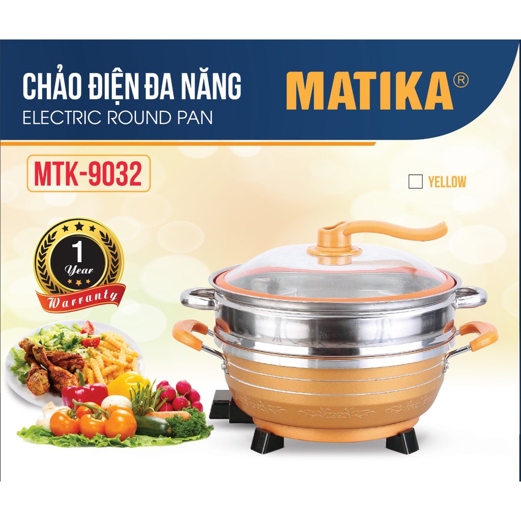 [Mã ELHADEV giảm 4% đơn 300K] Chảo điện đa năng Matika MTK-9032 ( Hàng Chính Hãng )