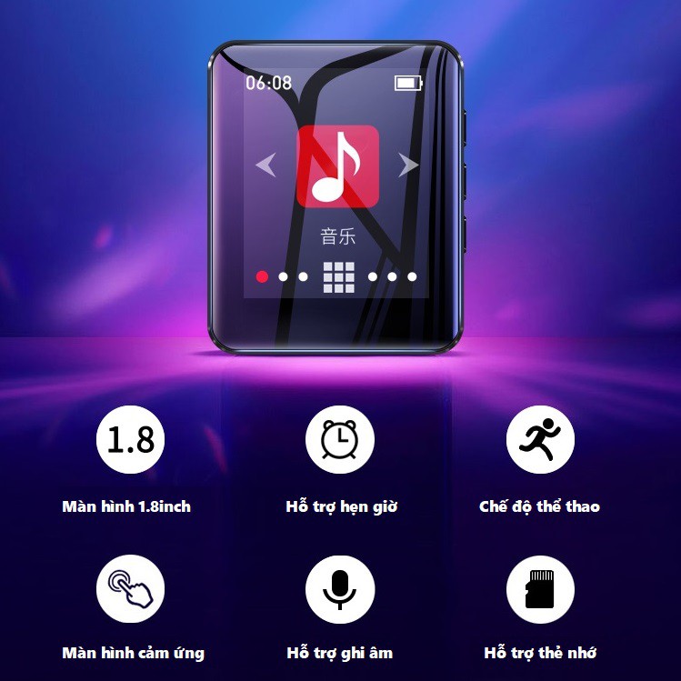 Máy nghe nhạc MP3 Bluetooth cao cấp Ruizu M9 - Hifi Music Player Ruizu M9 - Màn hình cảm ứng 1.8inch
