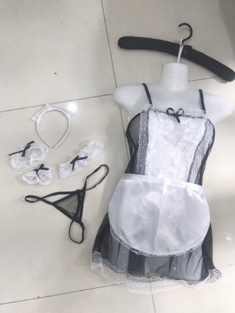 (3704) SET VÁY NGỦ COSPLAY CÔ HẦU GIÁ DỄ THƯƠNG 3704 | BigBuy360 - bigbuy360.vn