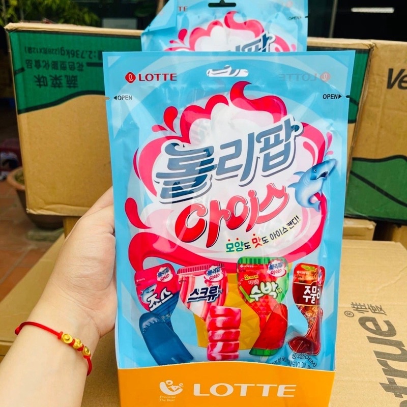 Kẹo Mút Lotte Vị Trái Cây Hàn Quốc Gói 132gr(12 cái)