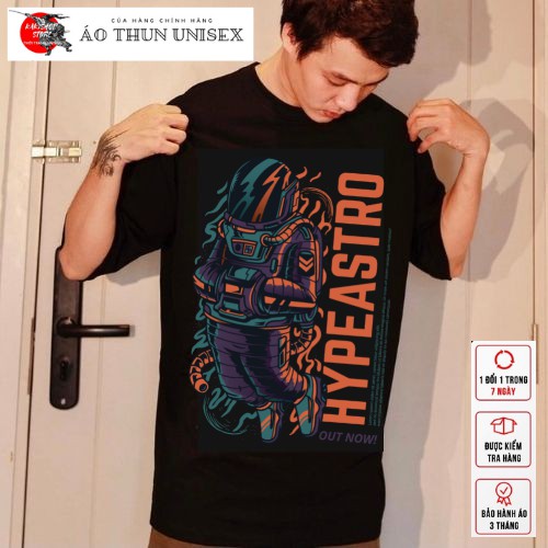 Áo thun tay lỡ phông Unisex from rộng nam nữ KAKISHOP , áo màu đen ulzzang in hình phi hành gia HYPEASTRO - KAKI 19 | BigBuy360 - bigbuy360.vn