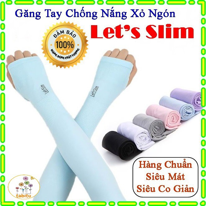 Găng tay chống nắng xỏ ngón Aqua-X Hàn Quốc - Bao tay đi phượt Letslim Siêu Mát chống tia UV GTN