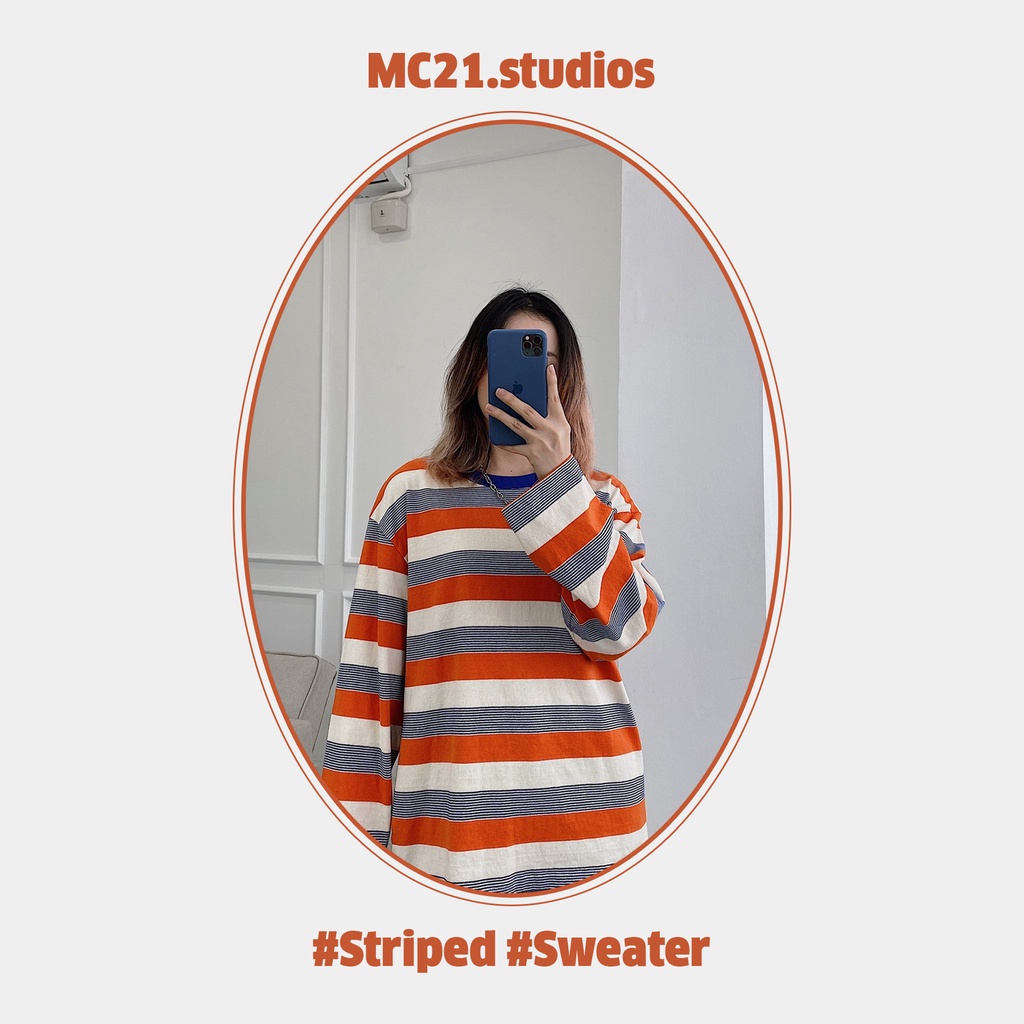 Áo nỉ kẻ ngang MINION CLOTHING freesize form vừa sweater Ulzzang Streetwear Hàn Quốc chất da cá cao cấp A3035