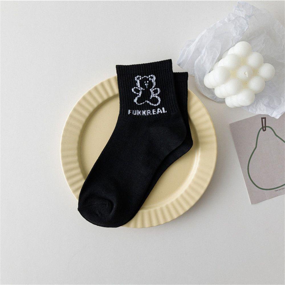 AROMA Tất Cotton Nữ In Hình Gấu Dễ Thương