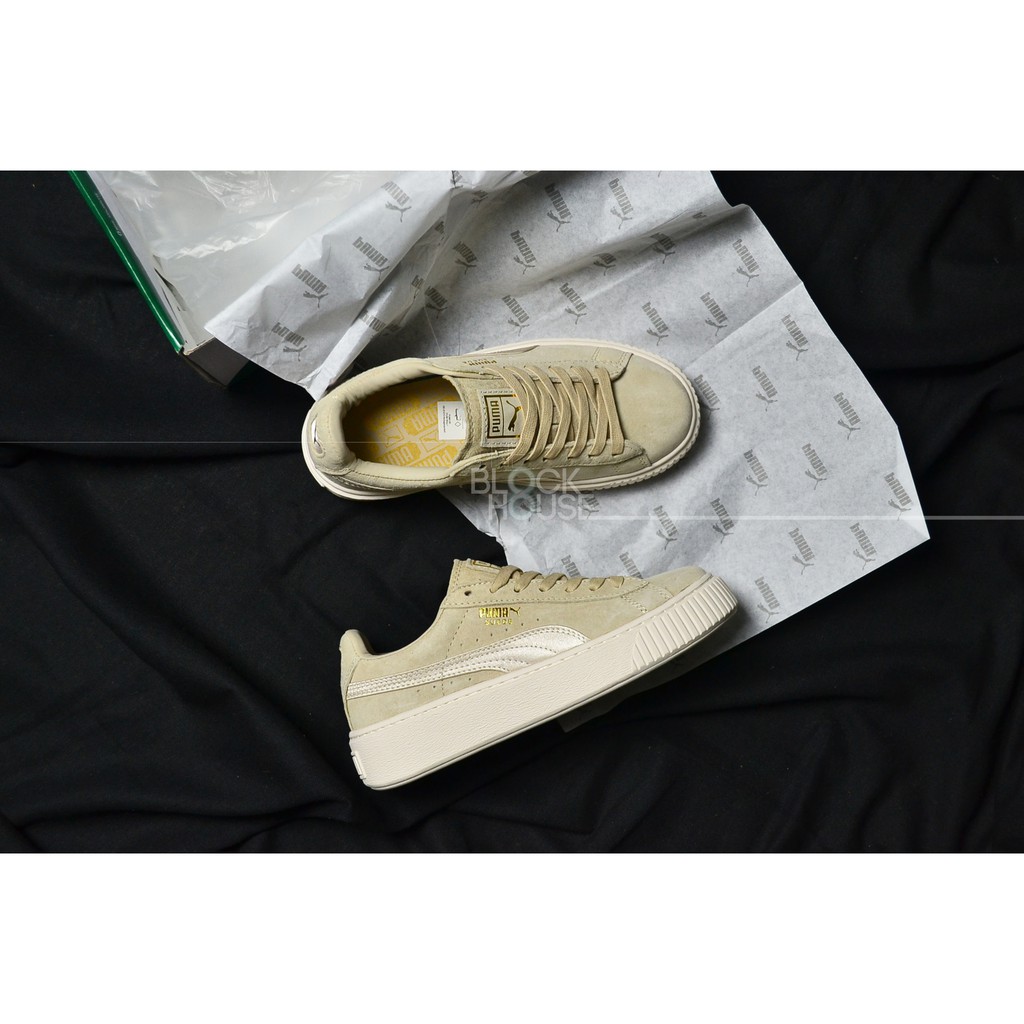 GIÀY P.UMA SUEDE PLATFORM SATIN CREAM