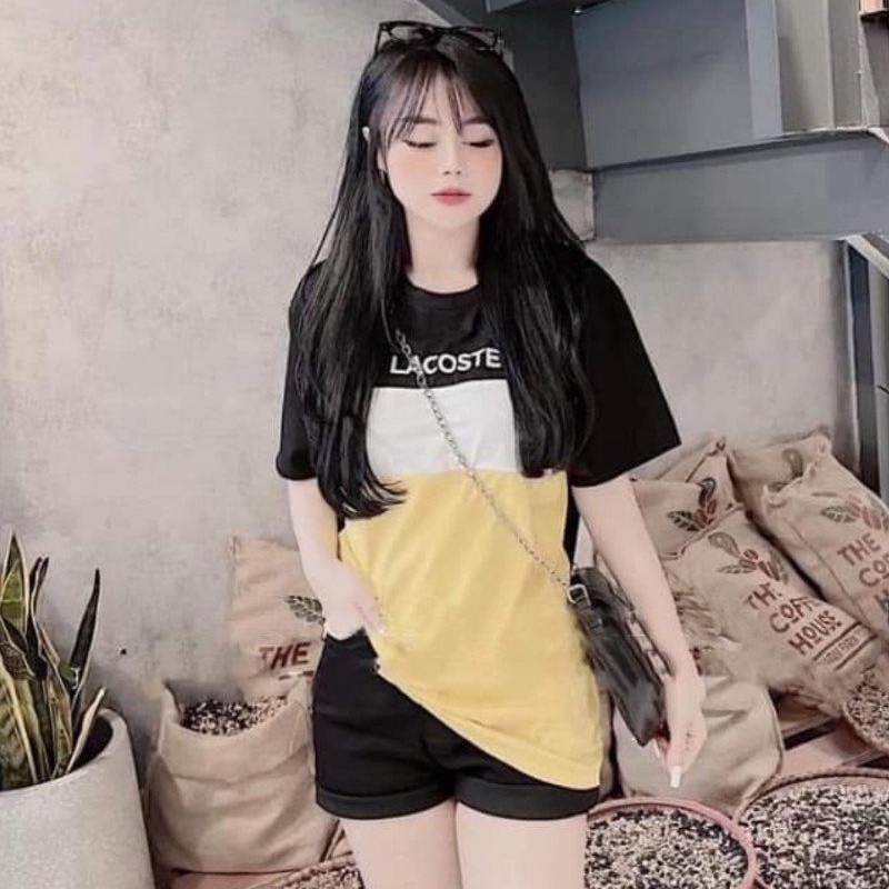 Áo phông nữ tay ngắn áo thun cổ tròn phối 3 màu siêu xinh, dễ thương M118