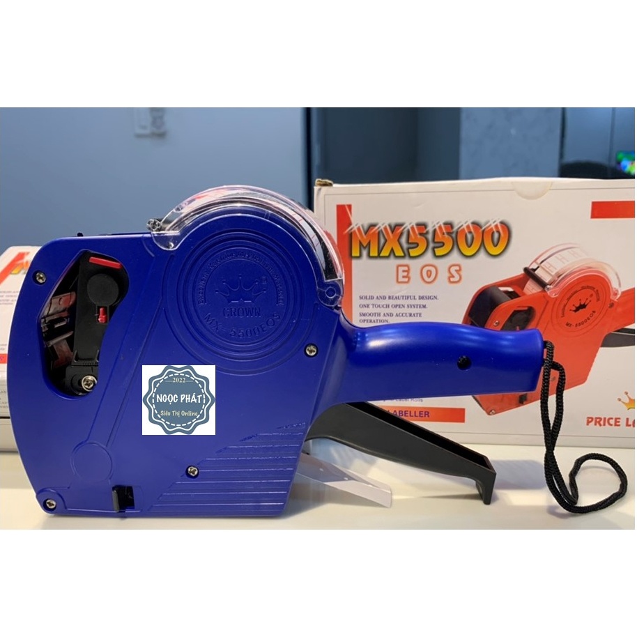 MÁY BẤM GIÁ TIỀN MX5500 EOS CÓ NẮP ĐẬY CHỖ ĐỰNG TEM GIÁ - TẶNG KÈM 2 HỘP MỰC VÀ 1 CUỘN TEM GIÁ