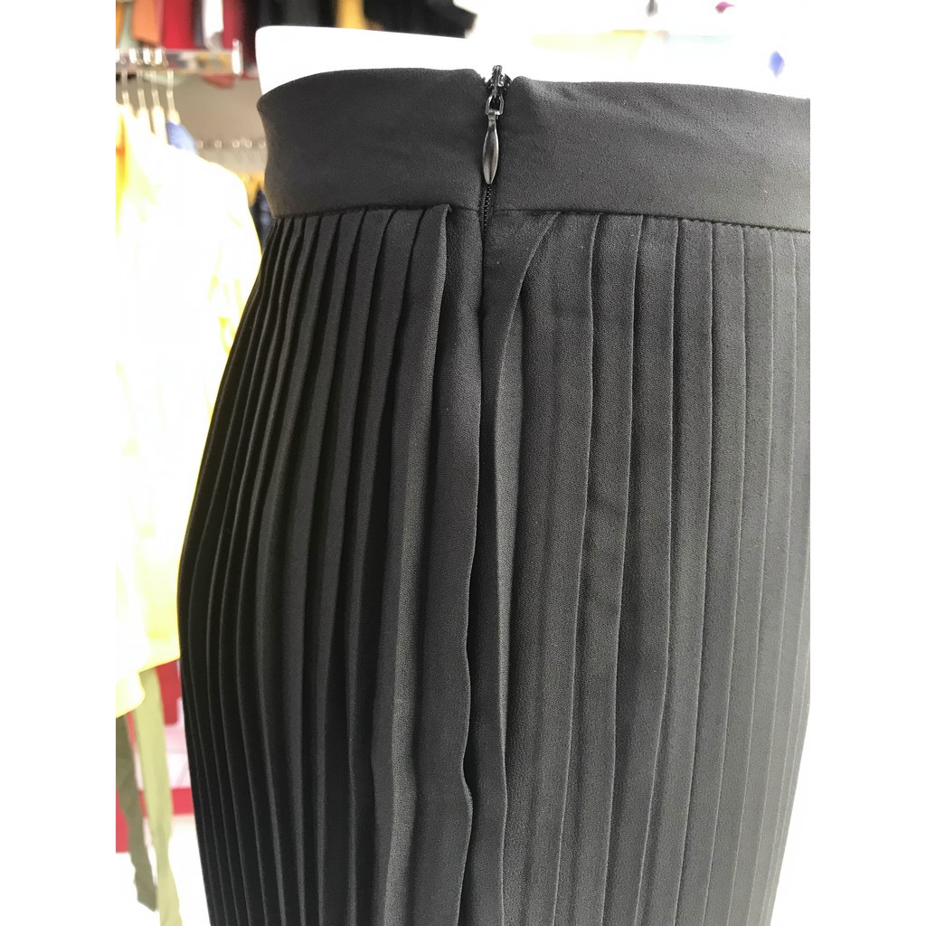 [GIÁ CỰC SỐC CHỈ HÔM NAY] Chân váy xếp ly dáng dài vải voan có vải lót trong màu đen cao cấp CVXD005  ྇