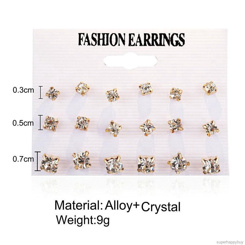 Set 9 Đôi Khuyên Tai Phong Cách Hàn Quốc Thời Trang Cho Nữ