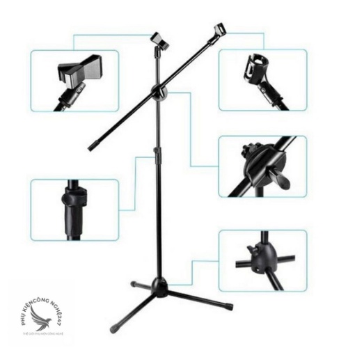 Chân đế đứng kẹp micro bom mic stand-chân đế micro sân khấu