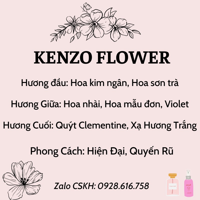 Nước hoa mini, Nước Hoa Kenzo 20ml 6D Thơm Lâu 12h, Mùi Hương Nhẹ Nhàng, Sang Trọng Nước hoa Nữ | Thế Giới Skin Care