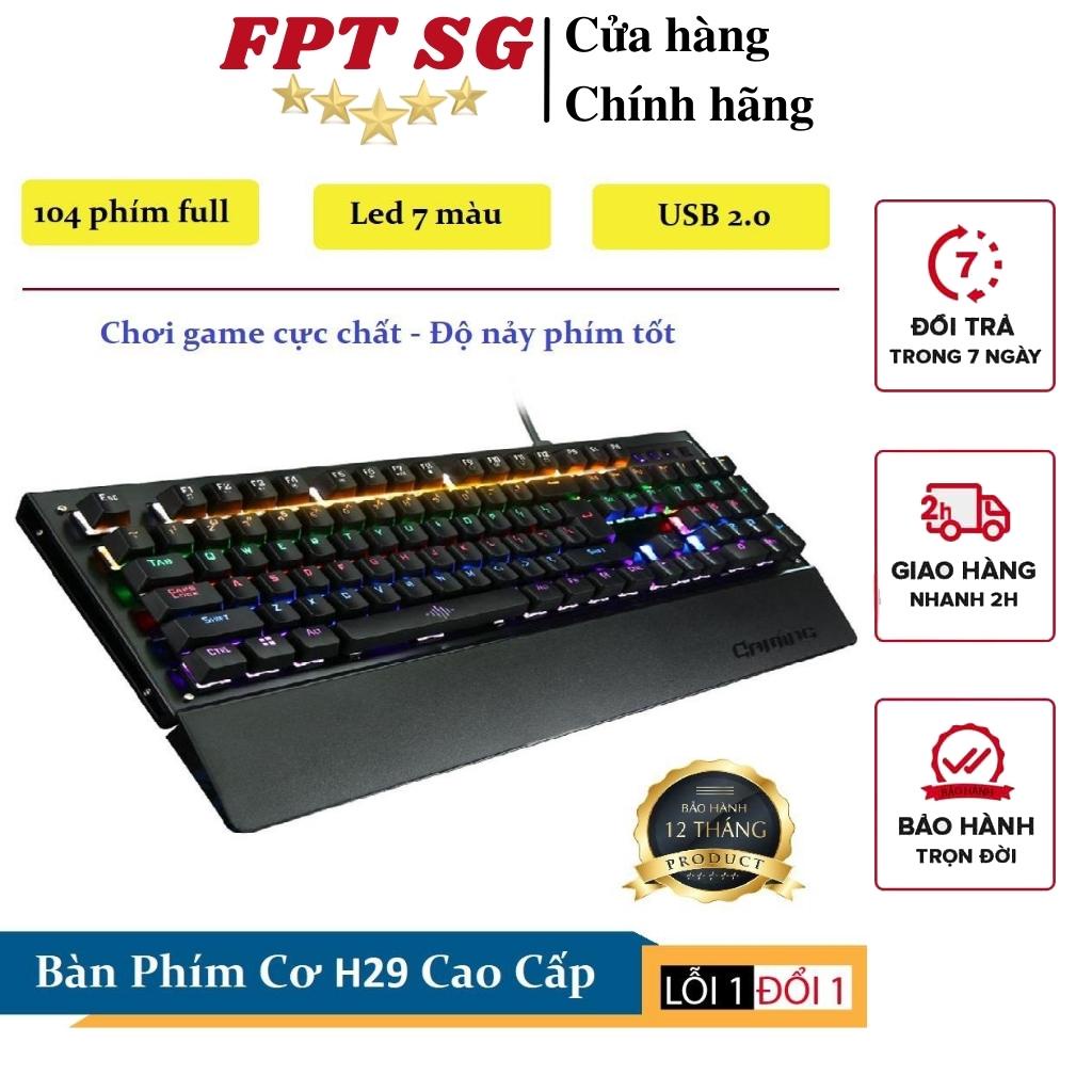 Bàn phím chơi game, Bàn phím cơ loại ngắn H29 công nghệ RGB quang phổ hoàn thiện GÕ CỰC NHẸ,NẨY CAO có kê tay XỊN