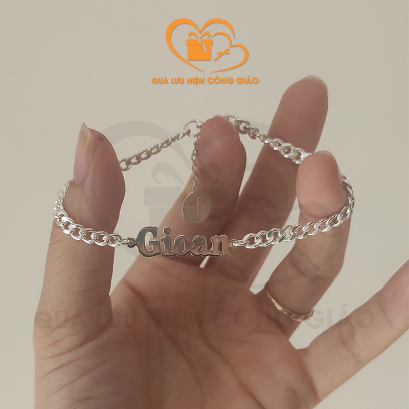 Lắc tay Nam khắc tên Thánh Giuse, Gioan , Phêrô ...Quà Lưu Niệm Công Giáo