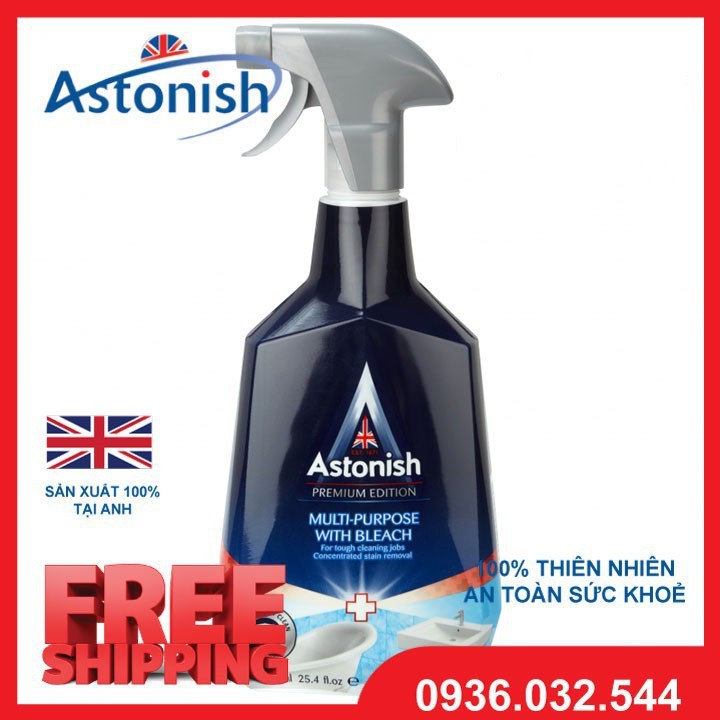 Nước tẩy rửa nhà vệ sinh Astonish 750ml - Bình xịt vệ sinh nhà tắm Astonish