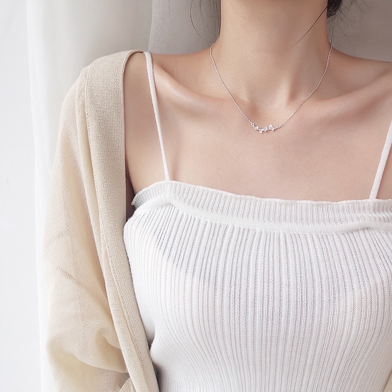 Dây chuyền nữ THJ - Dây nữ hình lá mềm mại, nhẹ nhàng nữ tính bạc ta