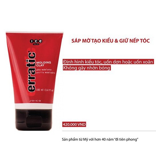 Sáp Khô Tạo Kiểu Và Giữ Nếp Tóc JOICO Ice Hair Erratic Molding Clay 100ml - Độ Cứng 3/5